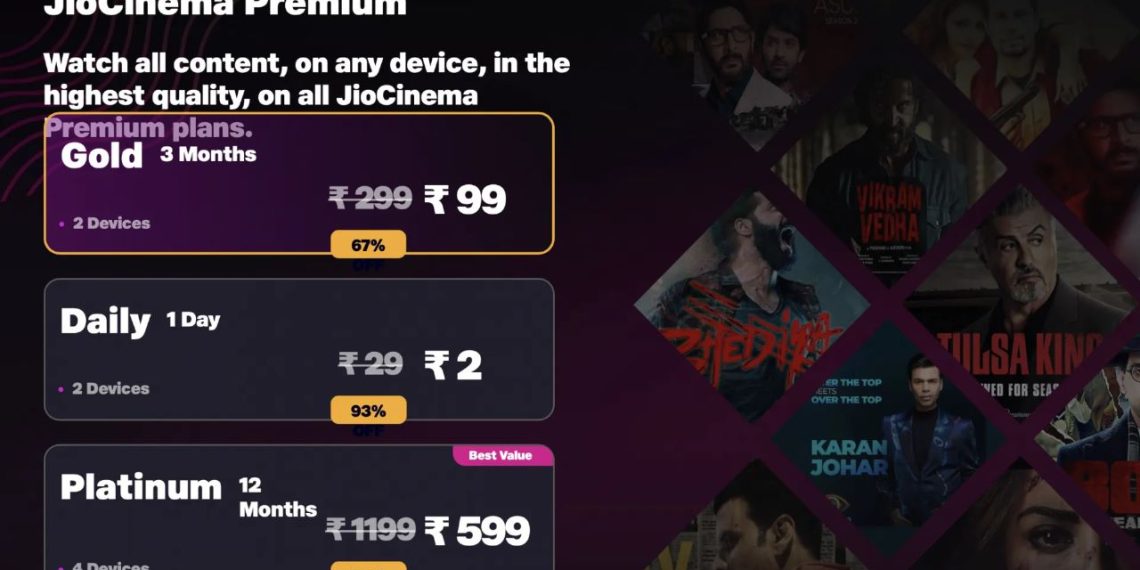 JioCinema Premium subscription plans leaked online - Daily plan priced at just Rs 2 - Before You Take