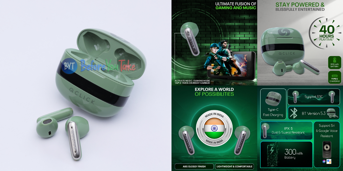 Made in India - Q Click Blues 1 TWS Earbuds Launched with 13mm Dynamic Drivers & 40-Hour Battery Life at ₹1,299 - Tech News - Updates - Before You Take
