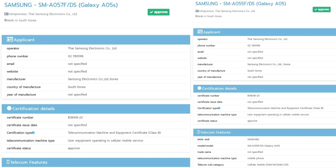 Samsung Galaxy A05 and A05s - New Affordable Smartphones Set to Launch in Thailand with Upgraded Features - Tech News India - Updates - Leaks - Before You Take
