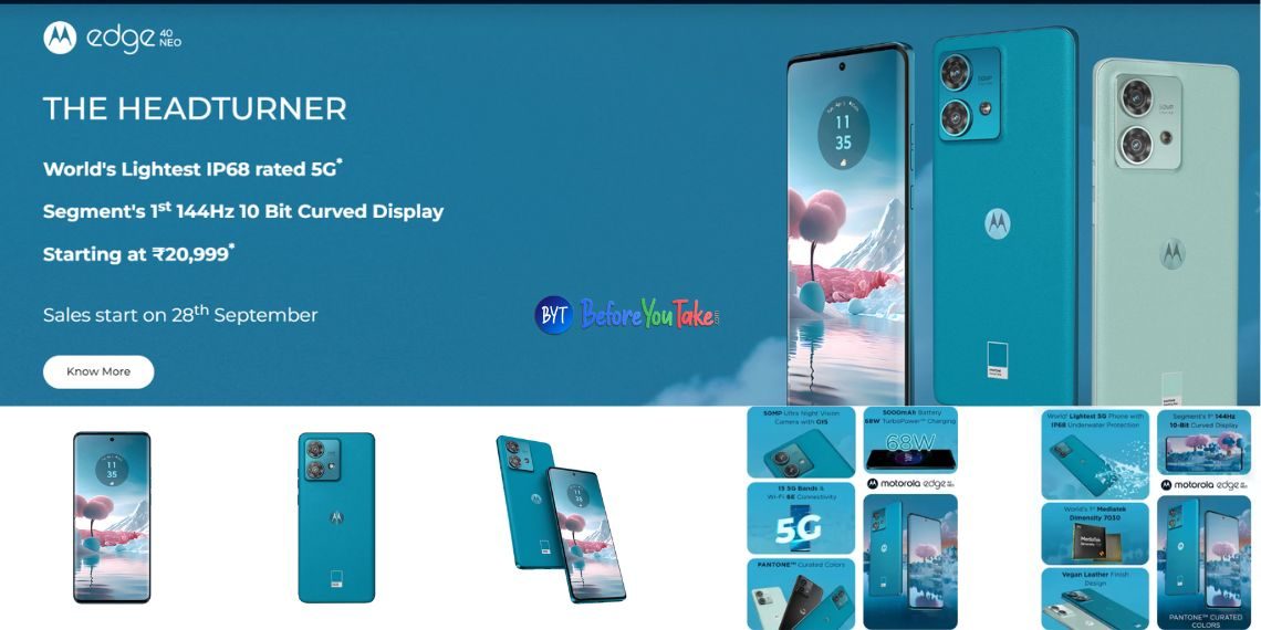 Moto Edge 40 Neo - A Feature-Packed Mid-Range Phone with MediaTek Dimensity 7030 and 144Hz Display Launched in India - Tech News - Updates - Before You Take