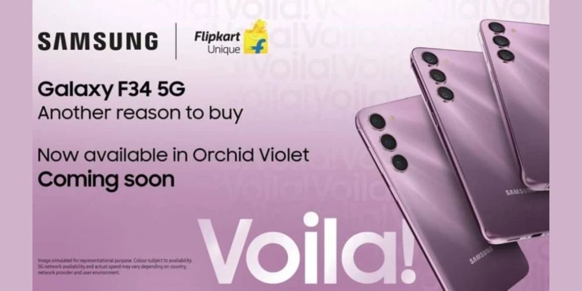 Samsung Galaxy F34 5G Introduces Orchid Violet Variant at Unbeatable Prices During Big Billion Days Sale - Tech News India - Updates - Before You Take