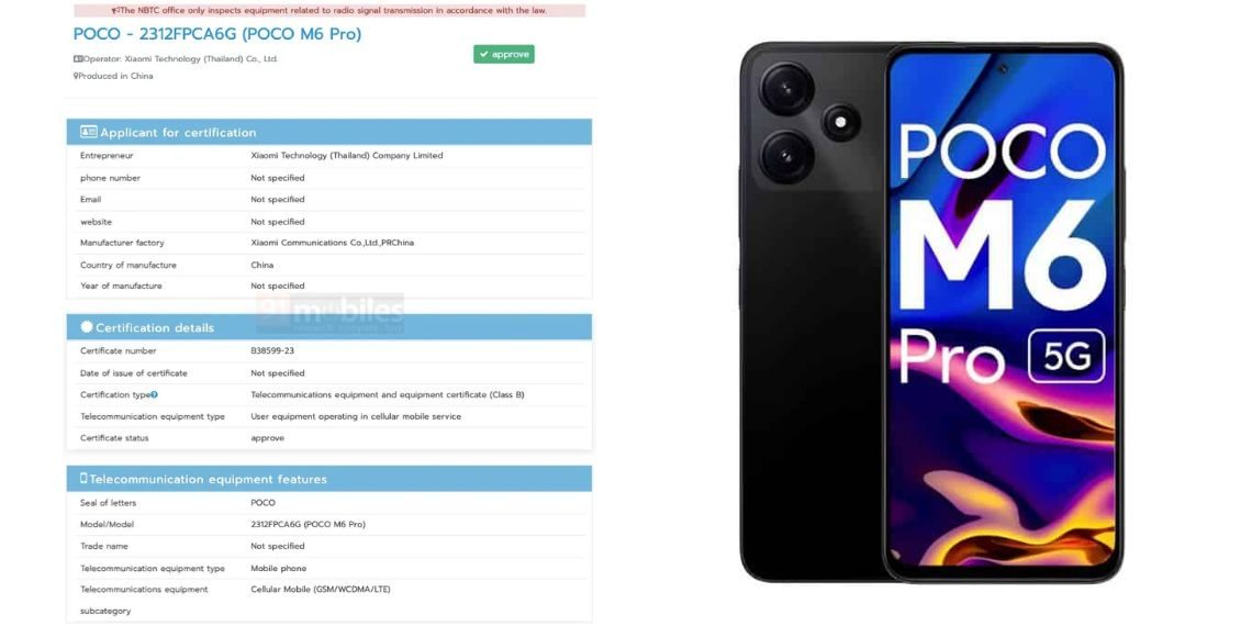 POCO M6 Pro 4G Clears NBTC Certification En Route Global Release - Specs Awaited! - Tech News - Updates - Leaaks - Gadgets - Before You Take