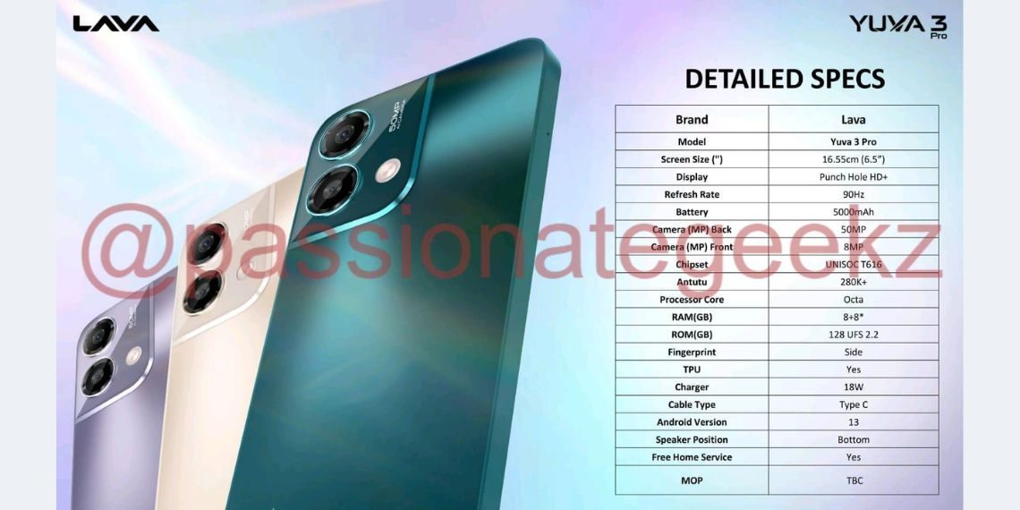 Lava Yuva 3 Pro Launch - Detailed Specs, Design Teasers, and Pricing Insights - Tech News - Updates - Leaks - Mobile - Gadgets - Before You Take