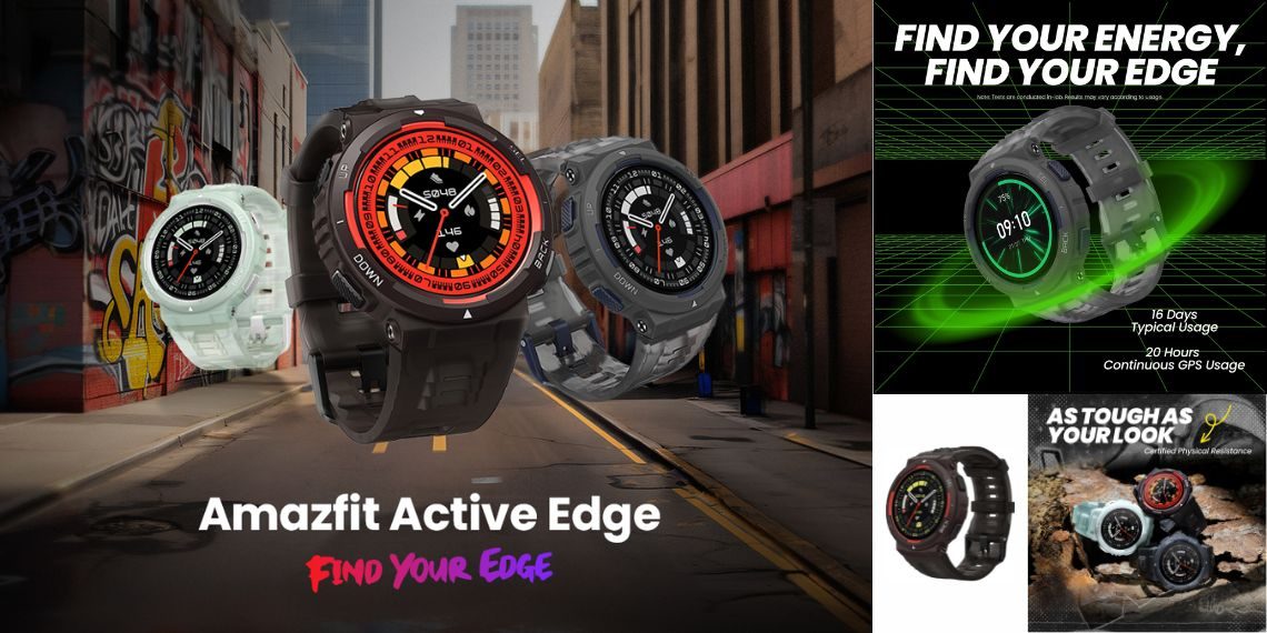 Amazfit Active Edge - Unveiling GPS Precision and Rugged Elegance - A Teaser from Amazon India - Tech News - Updates - Gadgets - Before You Take