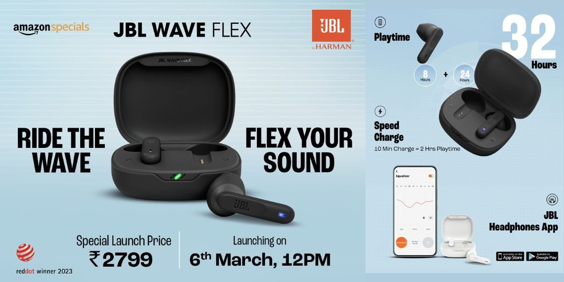 JBL Wave Flex TWS Earbuds Launched in India - Specs, Pricing, and Features Unveiled - Tech News - Updates - Gadgets - Before You Take
