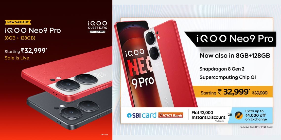 iQOO Neo 9 Pro 8GB + 128GB Variant Launched in India - Specs, Pricing, and More Details - Tech News - Updates - Gadgets - Mobile - Before You Take