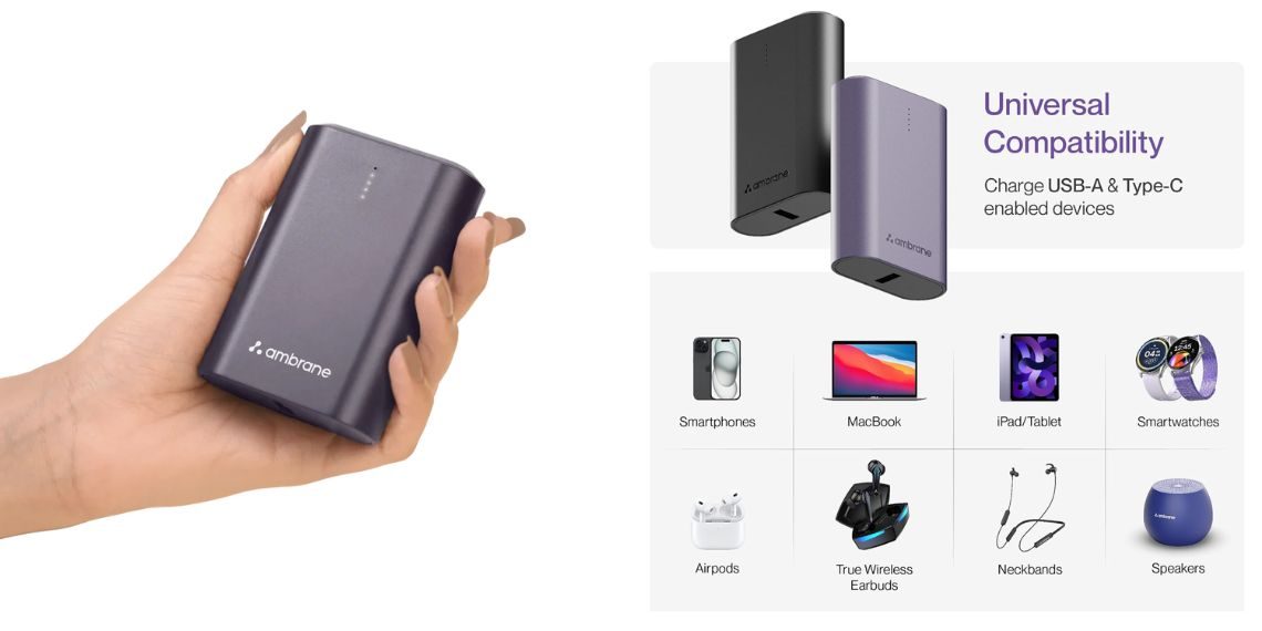 Ambrane Launches PowerLit 30 Power Bank with 33W Fast Charging, 10,000mAh Battery, and Competitive Pricing in India - Tech News - Updates - Before You Take