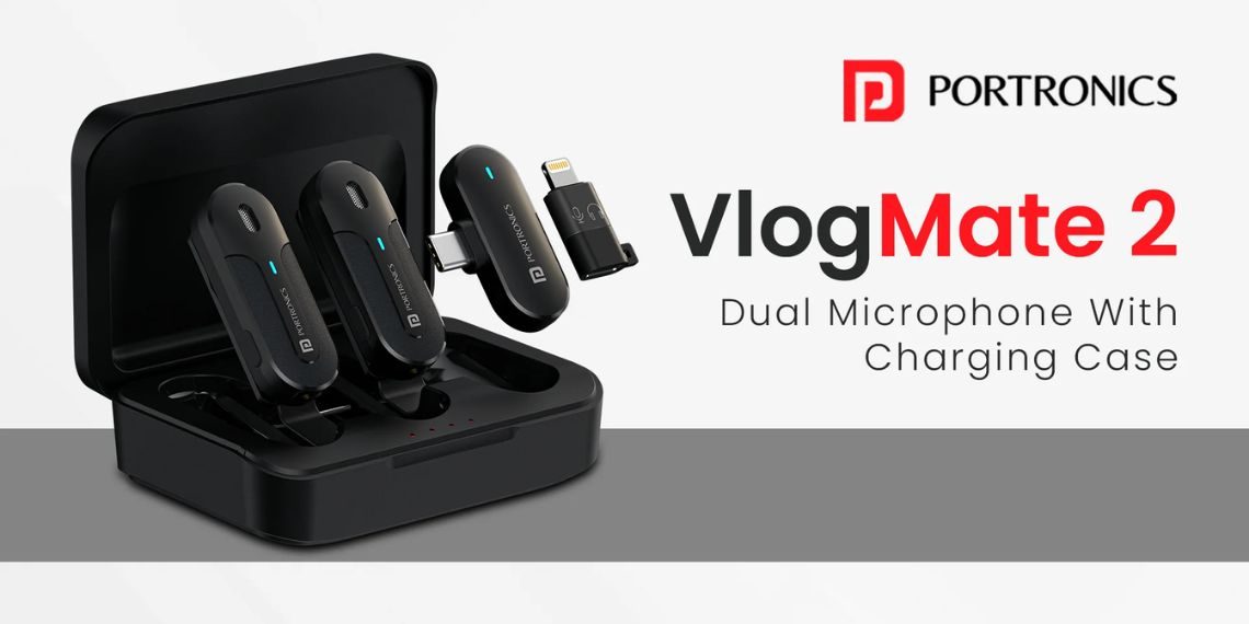 Portronics Vlogmate 2 Launched Dual Wireless Microphone with Charging Case, 30M Range, Omnidirectional Sound, and Priced at Rs. 2,199 - Before You Take
