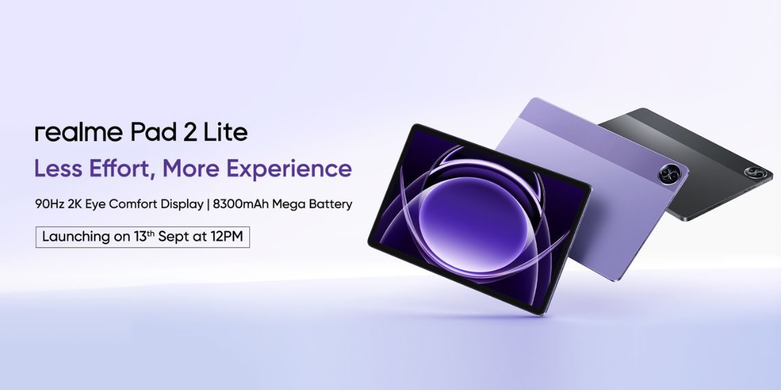 Realme Pad 2 Lite Launching in India on September 13 2K Display, 90Hz Refresh Rate, 8,300mAh Battery, and Expected Pricing - Before You Take