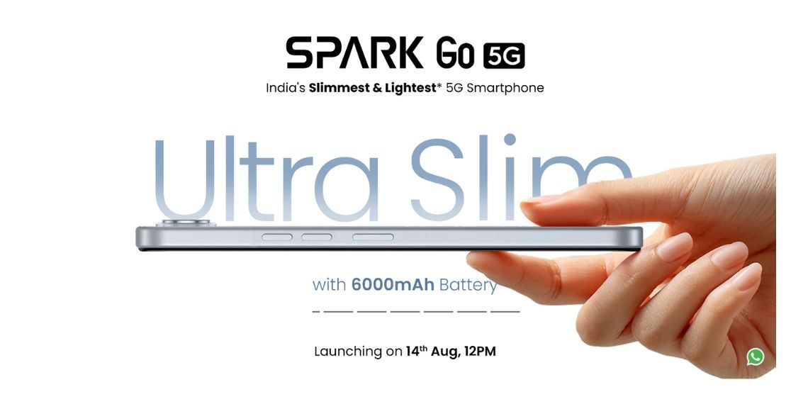 Tecno Spark Go 5G India Launch on August 14 Slim Design, 6,000mAh Battery, AI Tools & Amazon Availability Confirmed - Before You Take