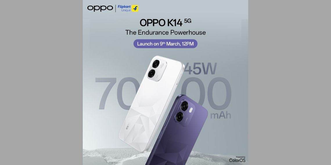 Oppo K14 5G India Launch Confirmed for March 9 with 7,000mAh Battery, 45W Fast Charging and Dual Camera Design - Before You Take